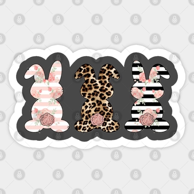 Leopard Easter Bunny, cute easter bunny shirt, Easter Matching shirt Sticker by Omarzone